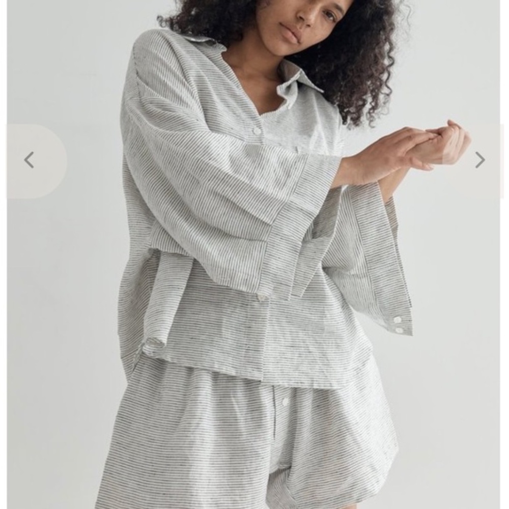 DEIJI Studios 03 Pinstripe Linen Set